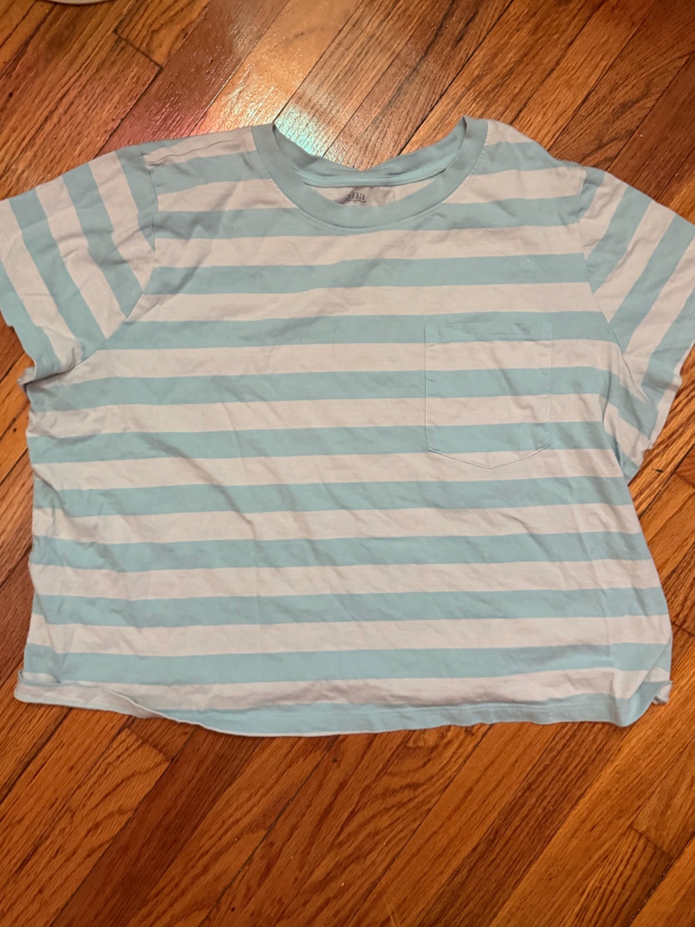 a.n.a Mint & White Striped Short Sleeve Tee
